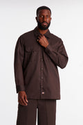 Dickies Twill Long Sleeve Work Shirt - Dark Brown