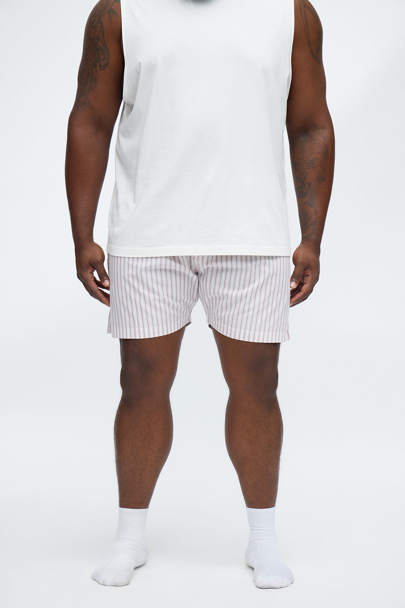 Classic Striped Cotton Boxer - Tan
