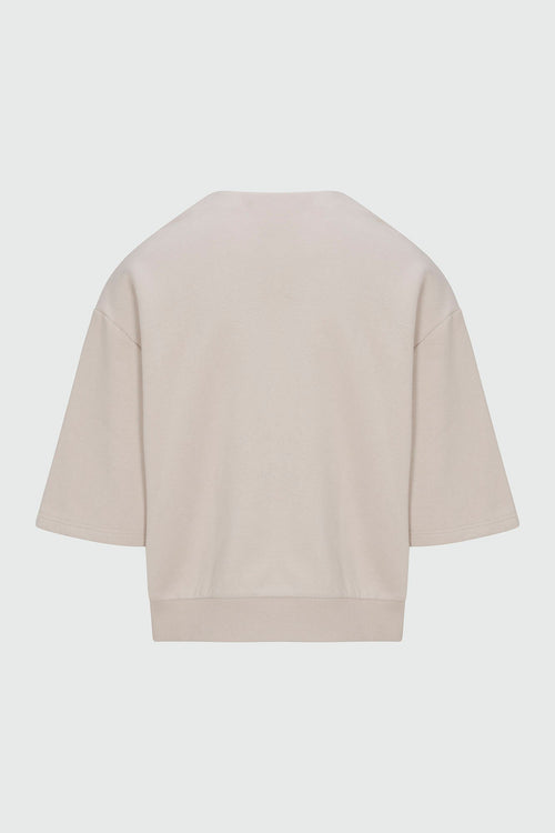 410 Relaxed Short Sleeve Henley Sweatshirt - Sand