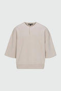 410 Relaxed Short Sleeve Henley Sweatshirt - Sand