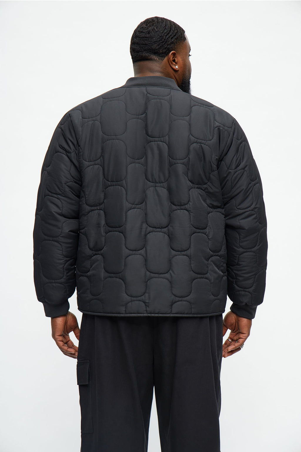 Geo Quilted Jacket - Black