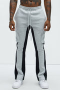 Tyson Flared Cargo Sweatpants - Heather Grey