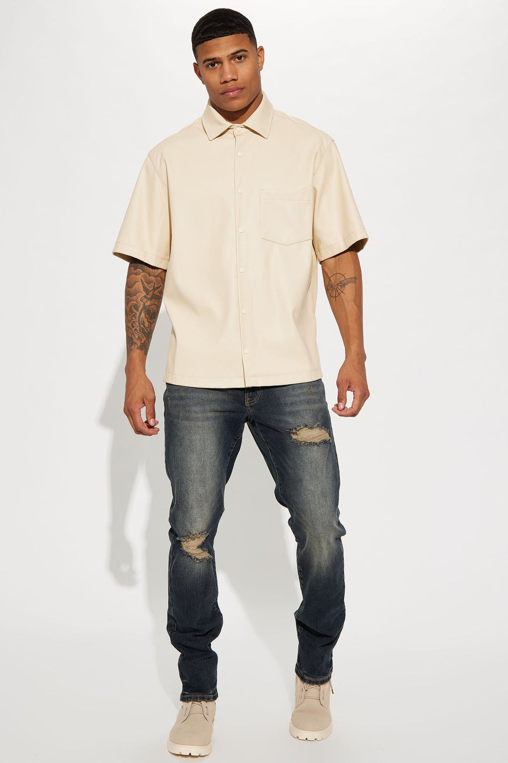 Day To Day Distressed Slim Jeans - Dark Wash