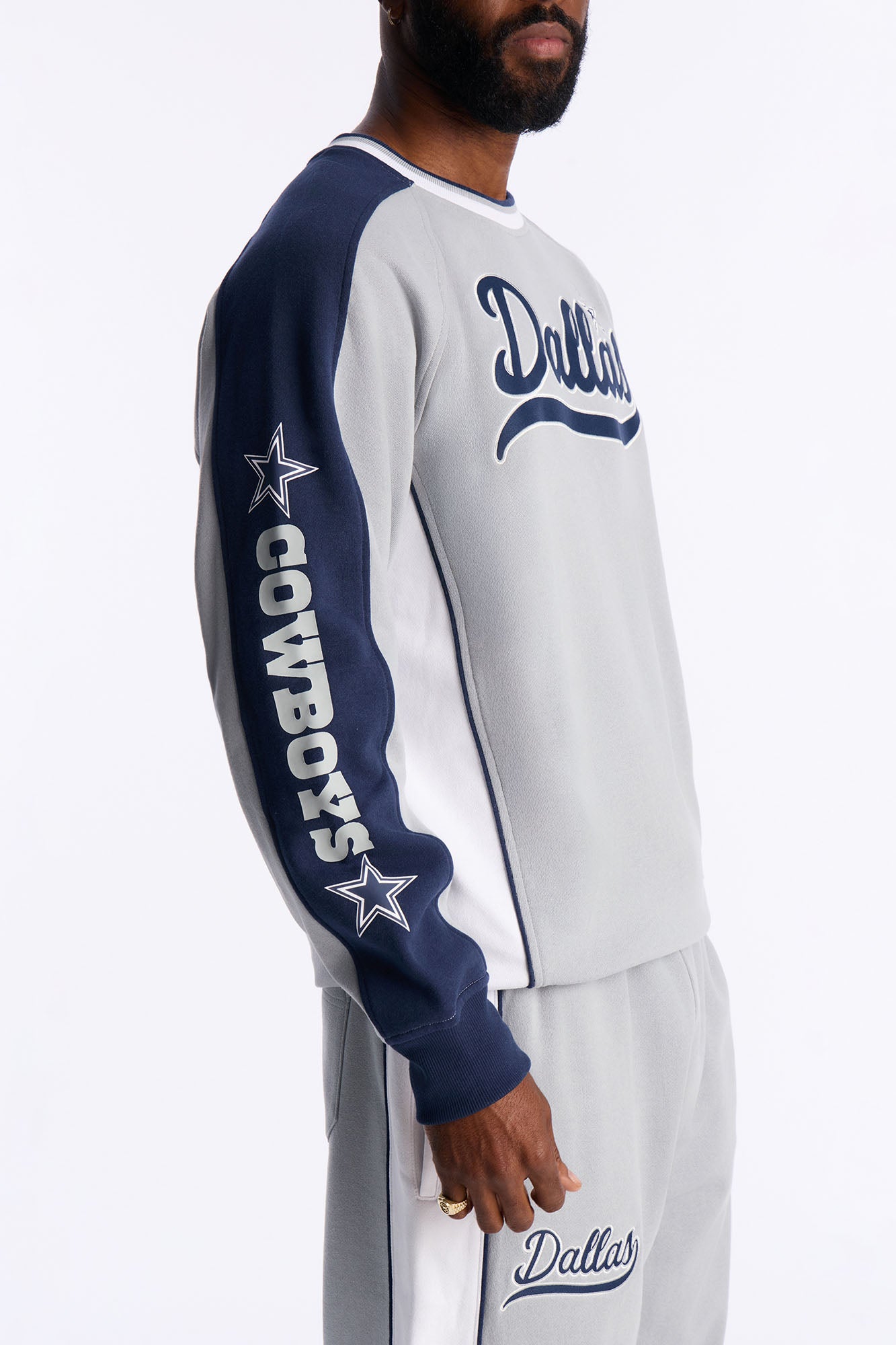 Cowboys Wave Rider Crewneck Sweatshirt - Grey