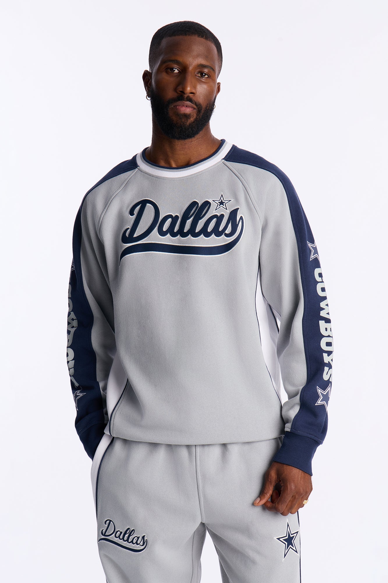 Cowboys Wave Rider Crewneck Sweatshirt - Grey