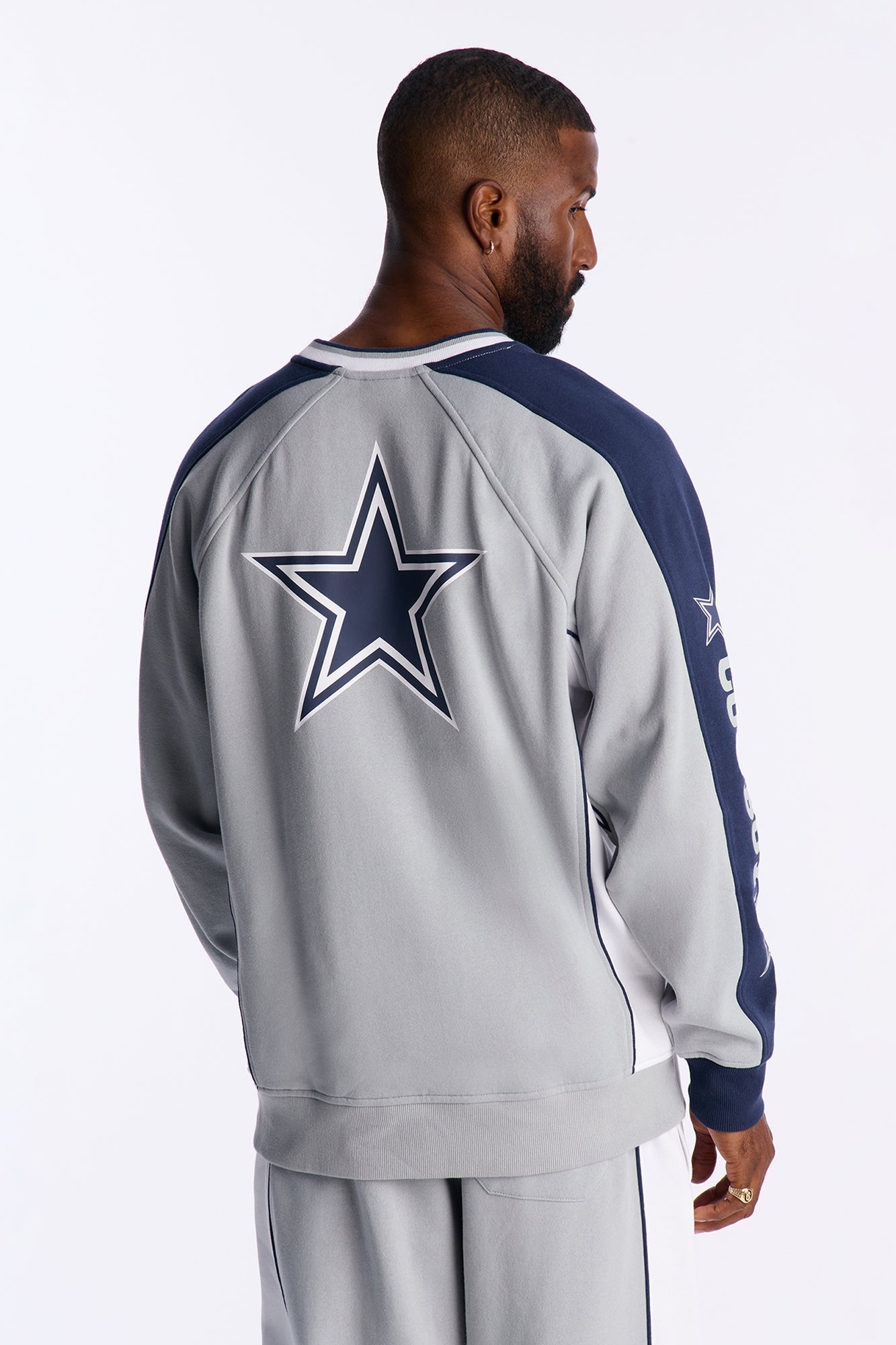 Cowboys Wave Rider Crewneck Sweatshirt - Grey