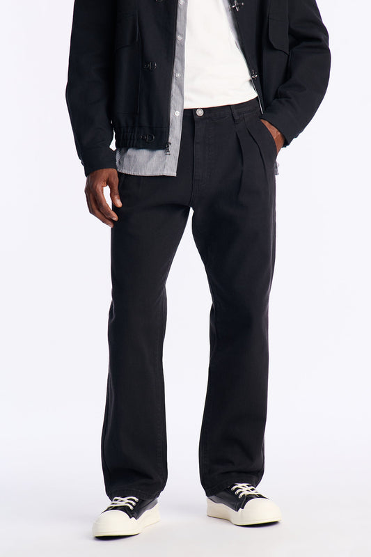 Straight Be Pleated Jean - Black