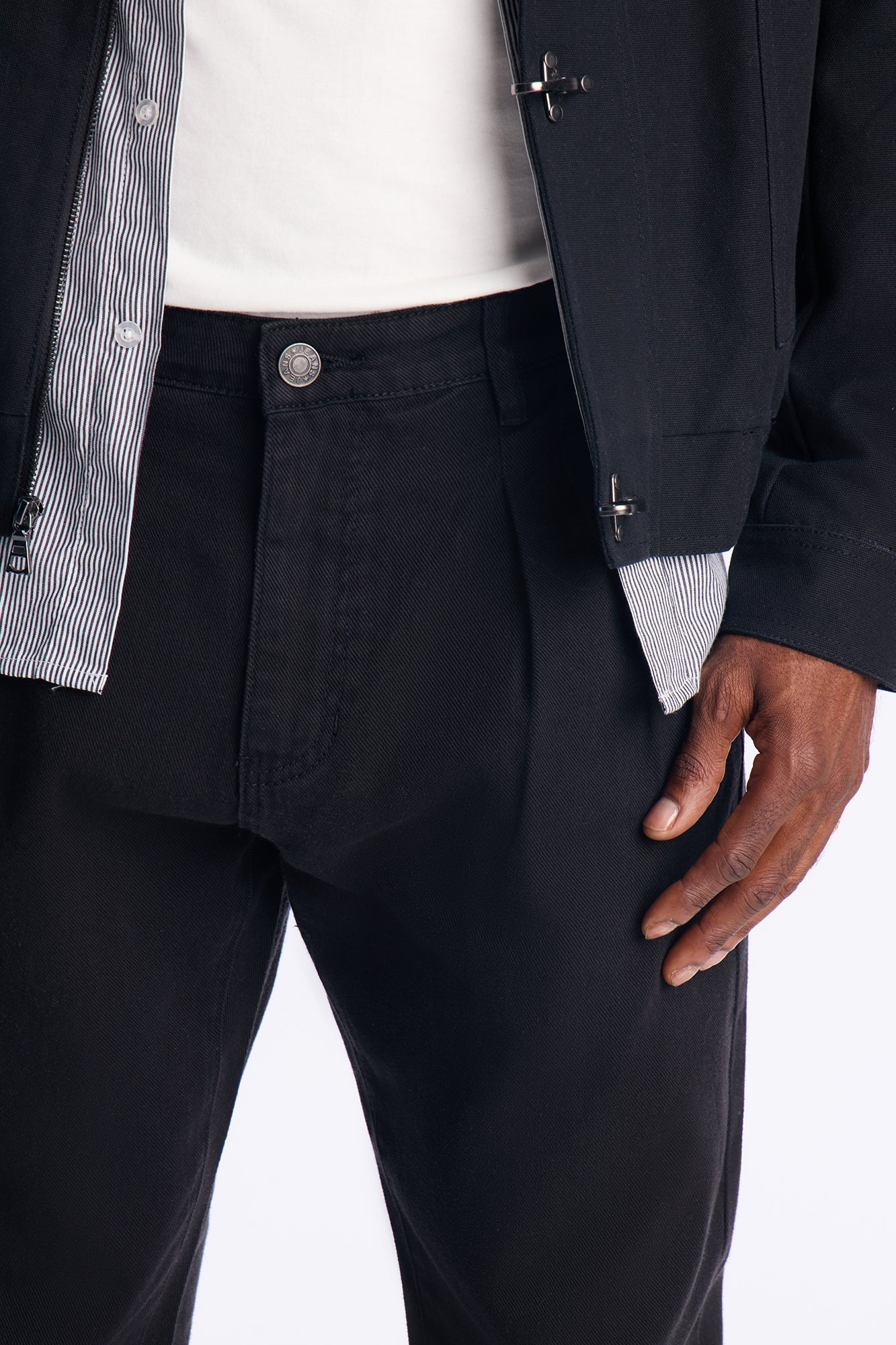 Straight Be Pleated Jean - Black
