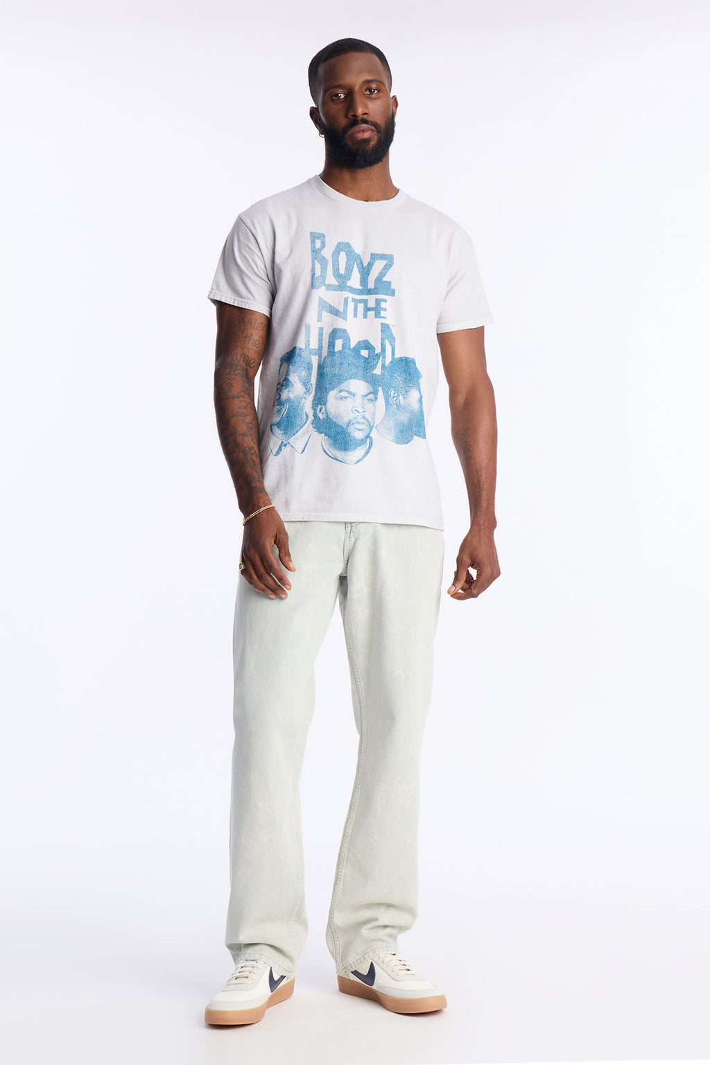 Boyz N The Hood Vintage Washed Short Sleeve Tee - White