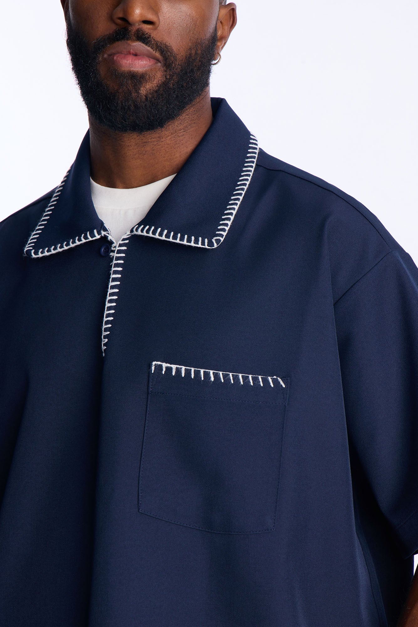 Hyde Stitch Polo - Navy