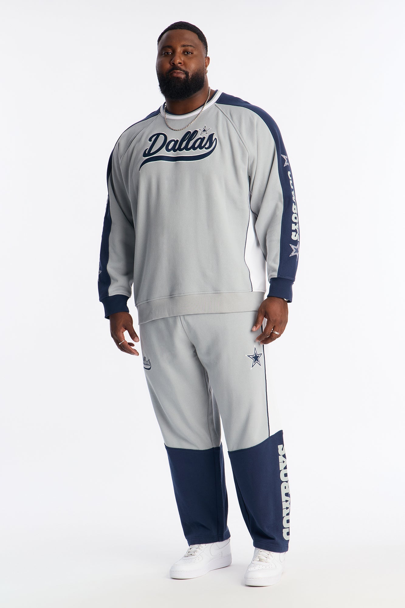 Cowboys Wave Rider Crewneck Sweatshirt - Grey