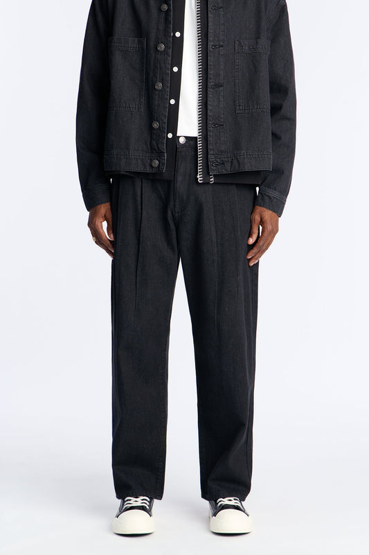 Barrel Aime Pleated Jean - Black Wash