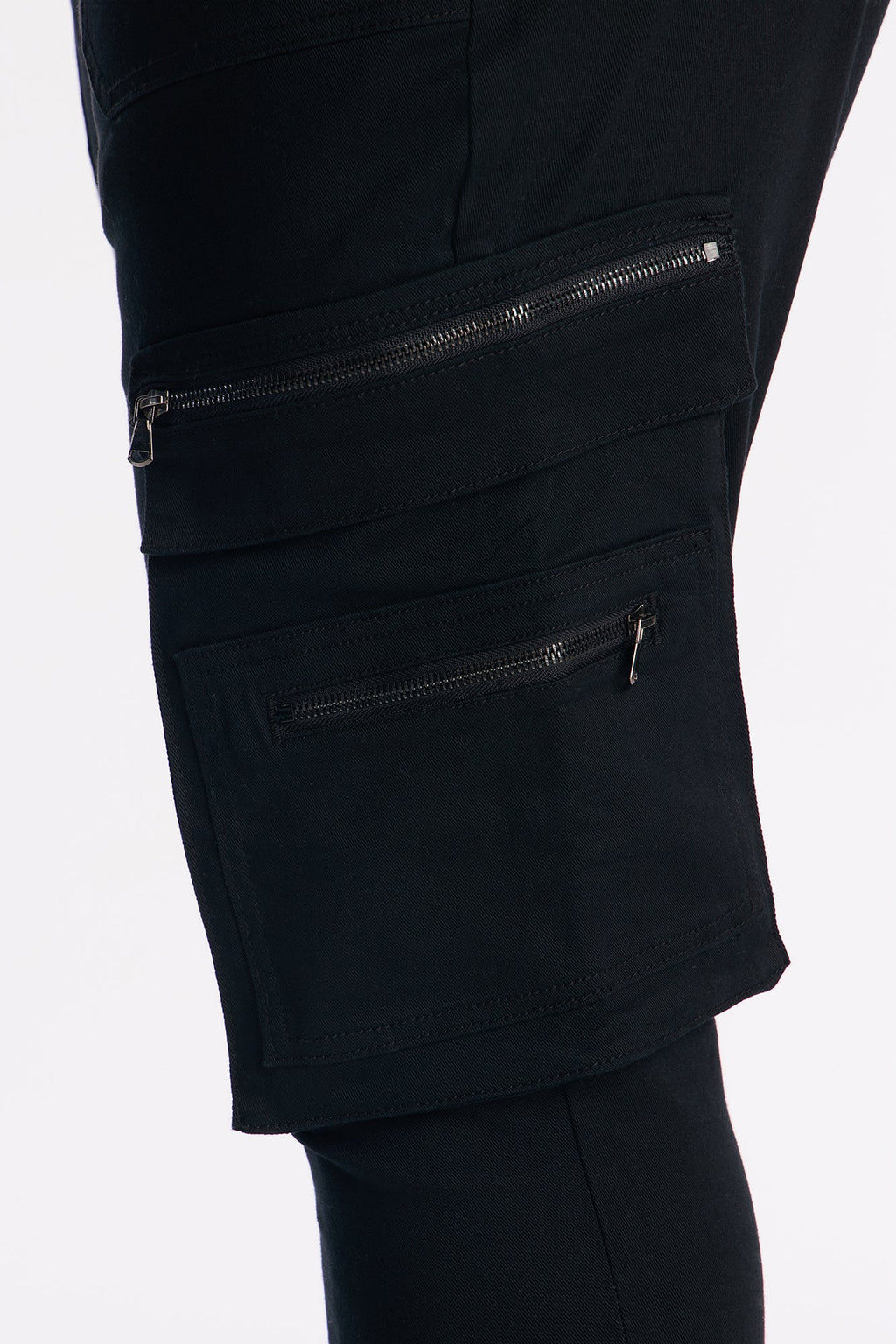 Stacked Skinny Take A Stroll Cargo Zipper Jean - Black