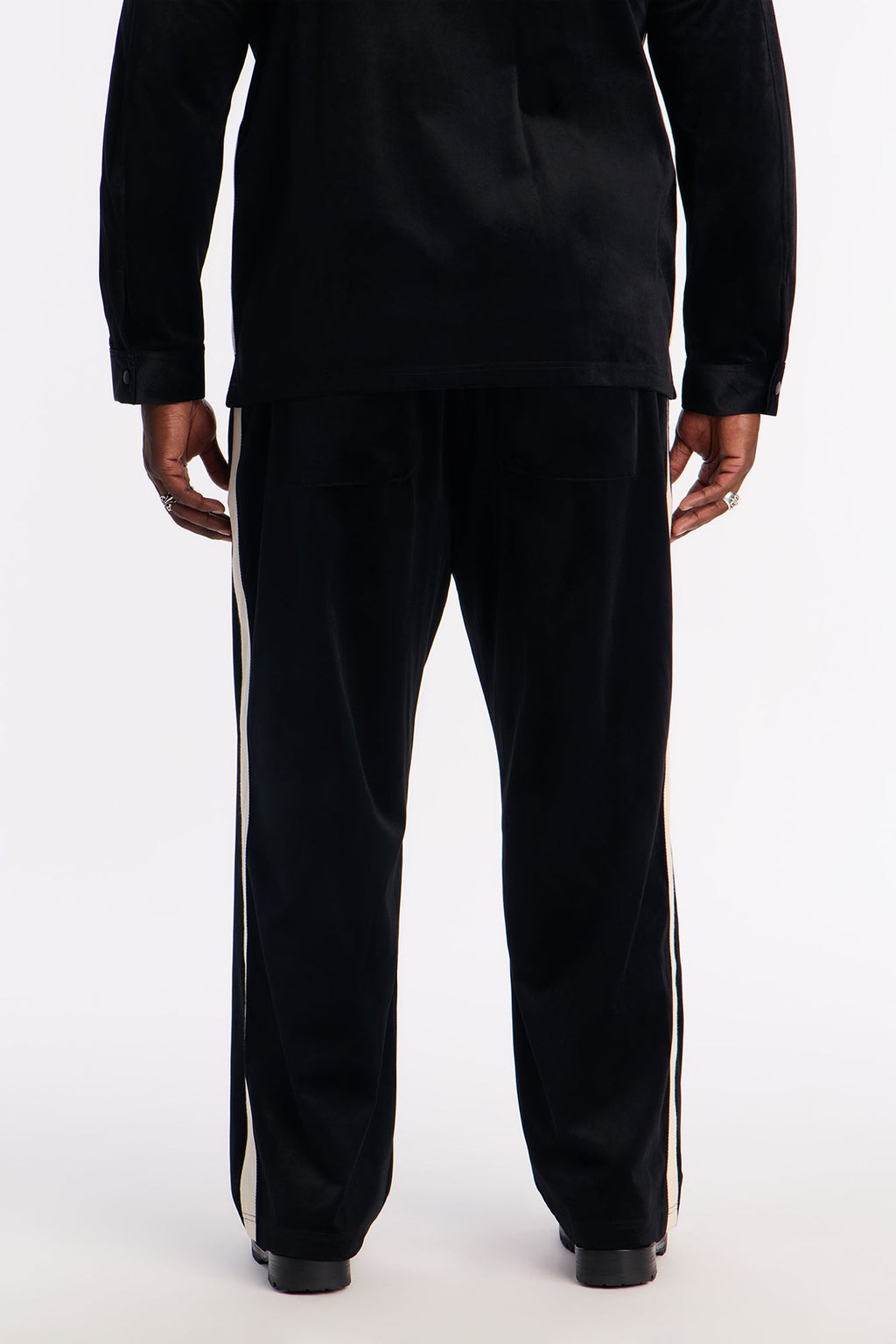 Straight Crescent Track Pant - Black