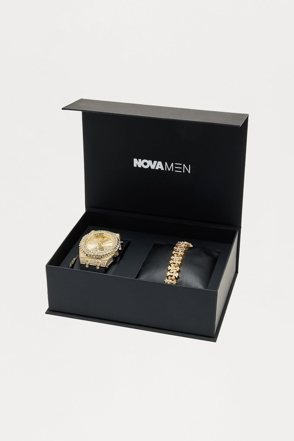 Iced 2 Piece Boxed Jewelry Set - Gold