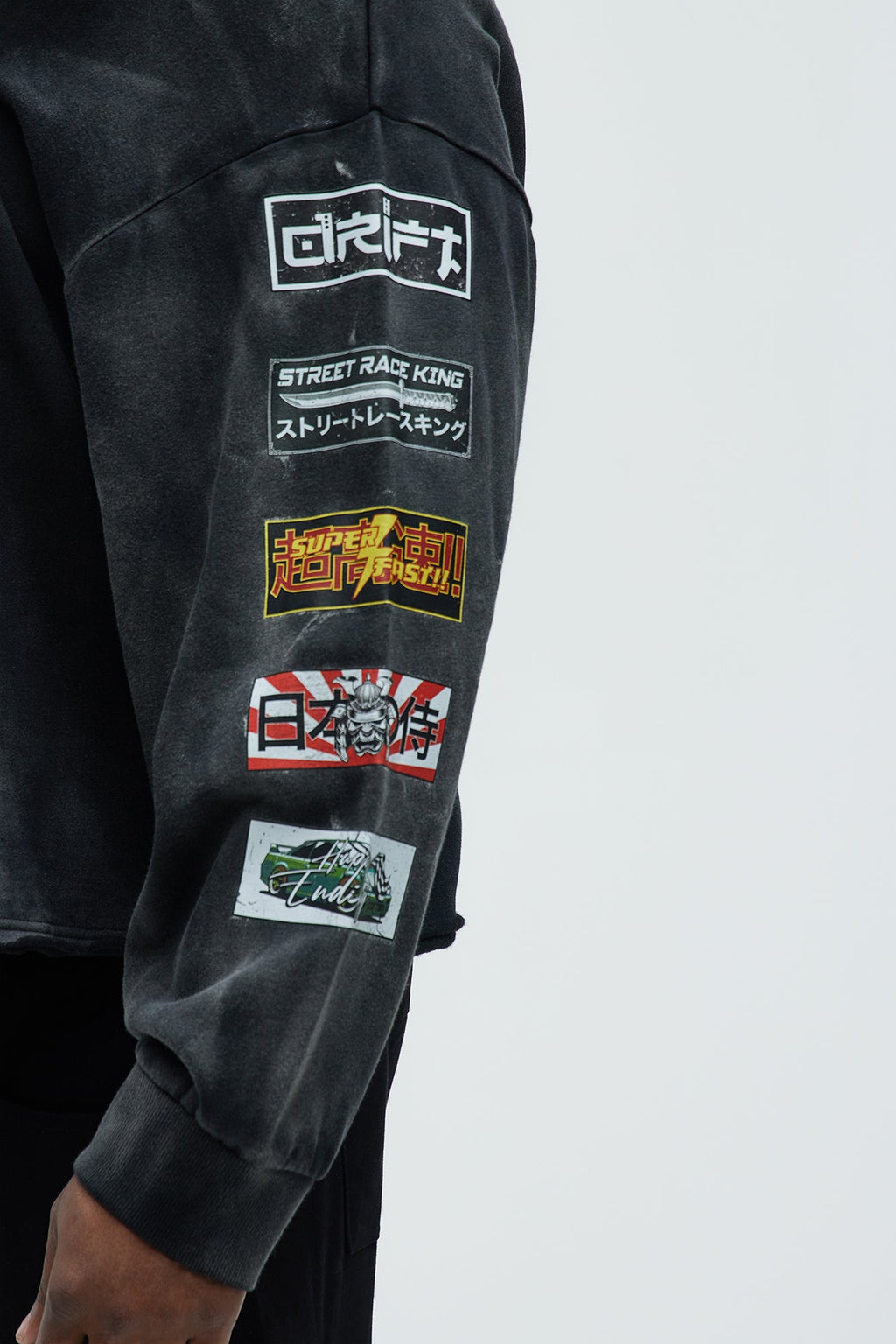 Tyson Speed Demons Boxy Hoodie - Black Wash
