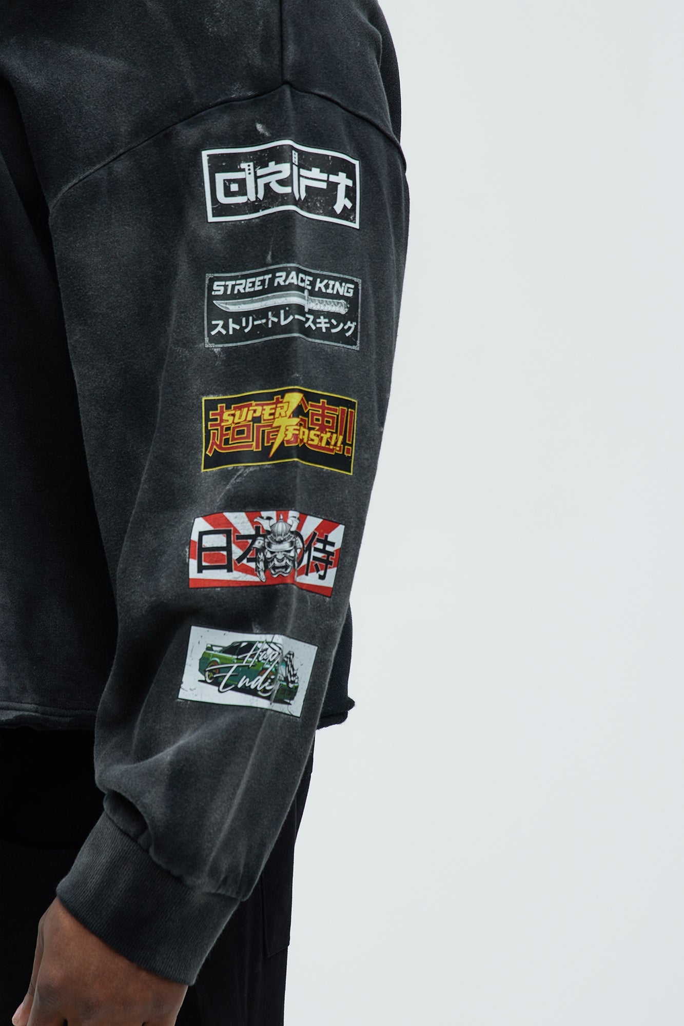 Tyson Speed Demons Boxy Hoodie - Black Wash