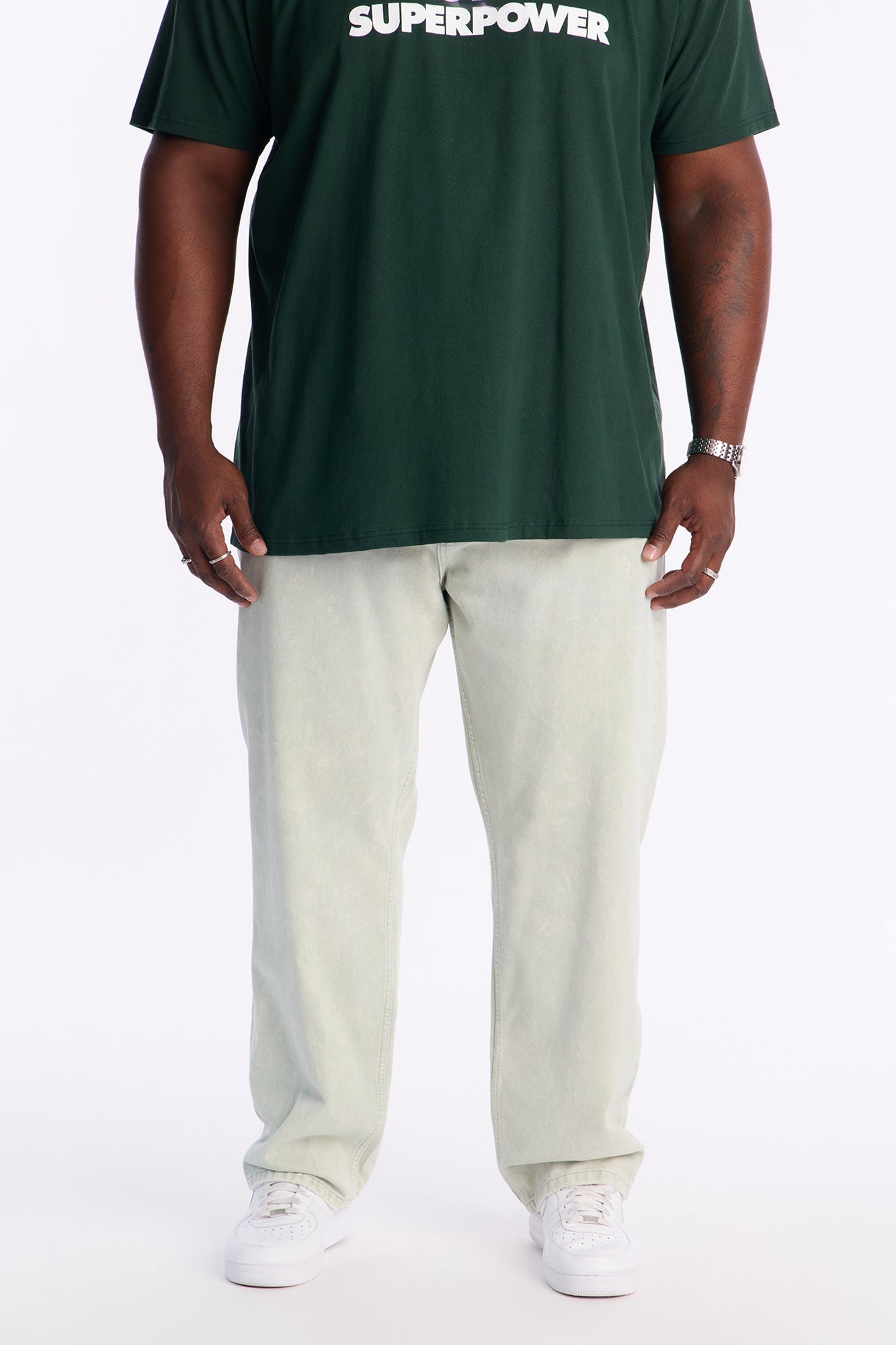 Straight Chalked Up Jean - Green