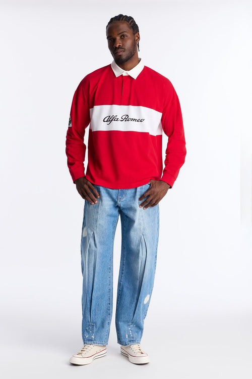 Alfa Romeo Long Sleeve Polo - Red/combo