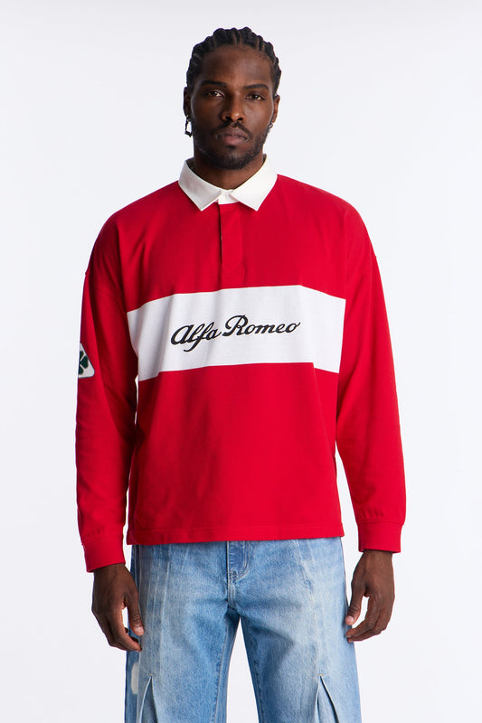 Alfa Romeo Long Sleeve Polo - Red/combo