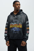 Tyson Speed Demons Boxy Hoodie - Black Wash