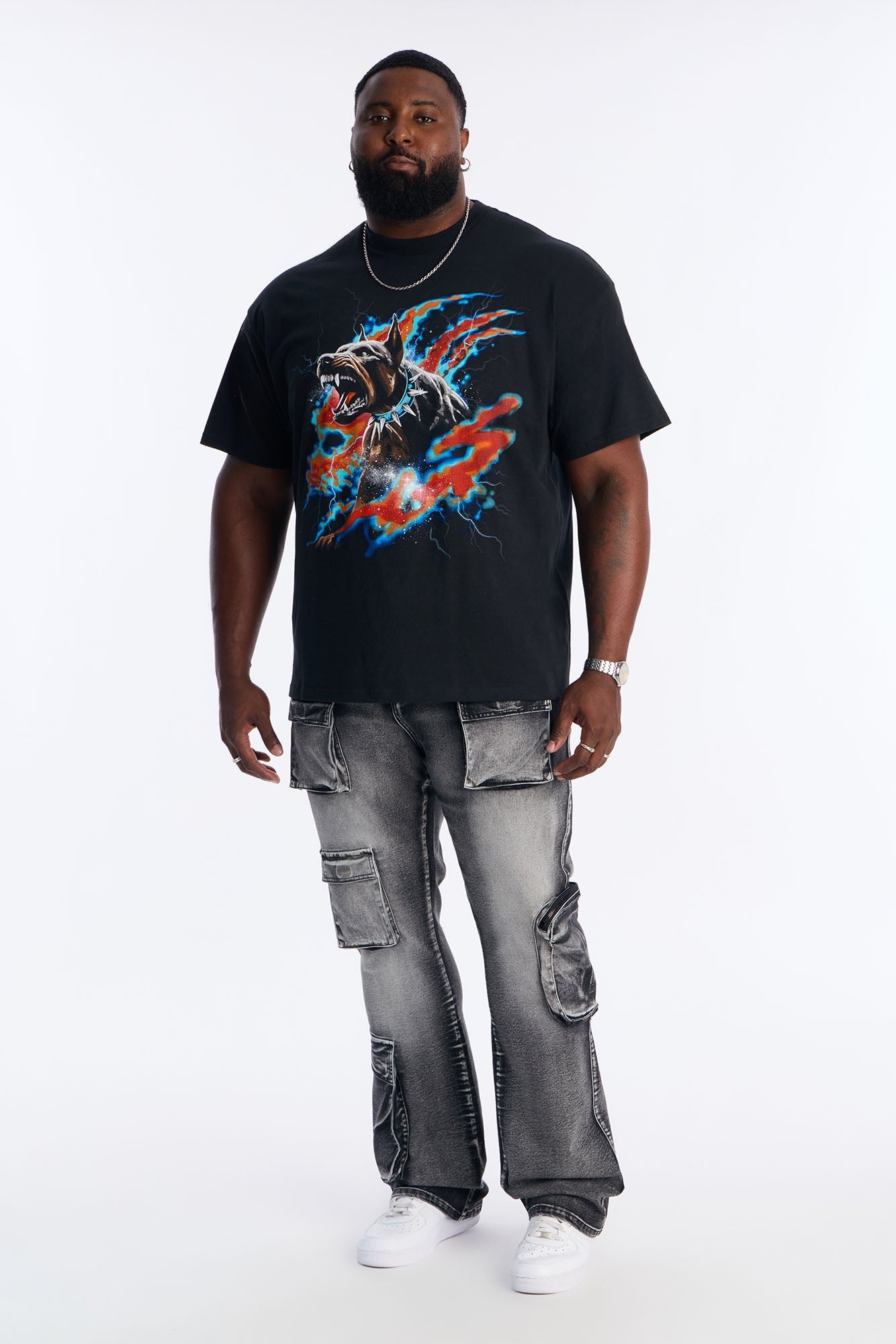 Stacked Skinny Flare Out And About Cargo Jean - Black Wash
