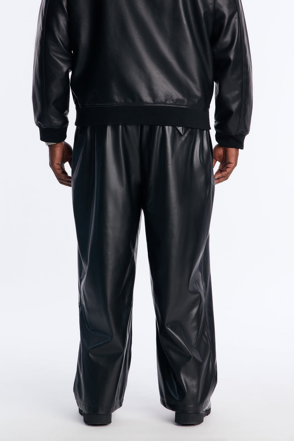 Wide Leg Faux Leather Apollo Pant - Black
