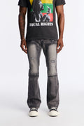 Stacked Skinny Flare Up To Me Carpenter Distressed Jean - Black Wash