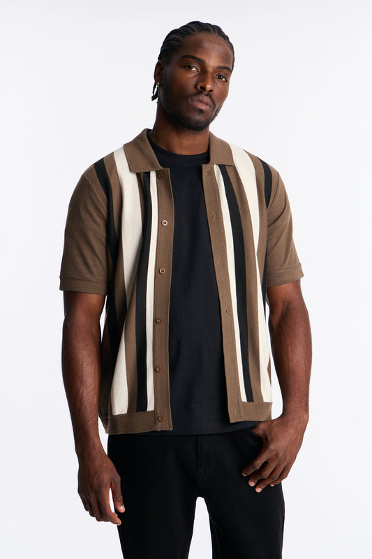 Sundown Lounge Button Up - Tan/Multi