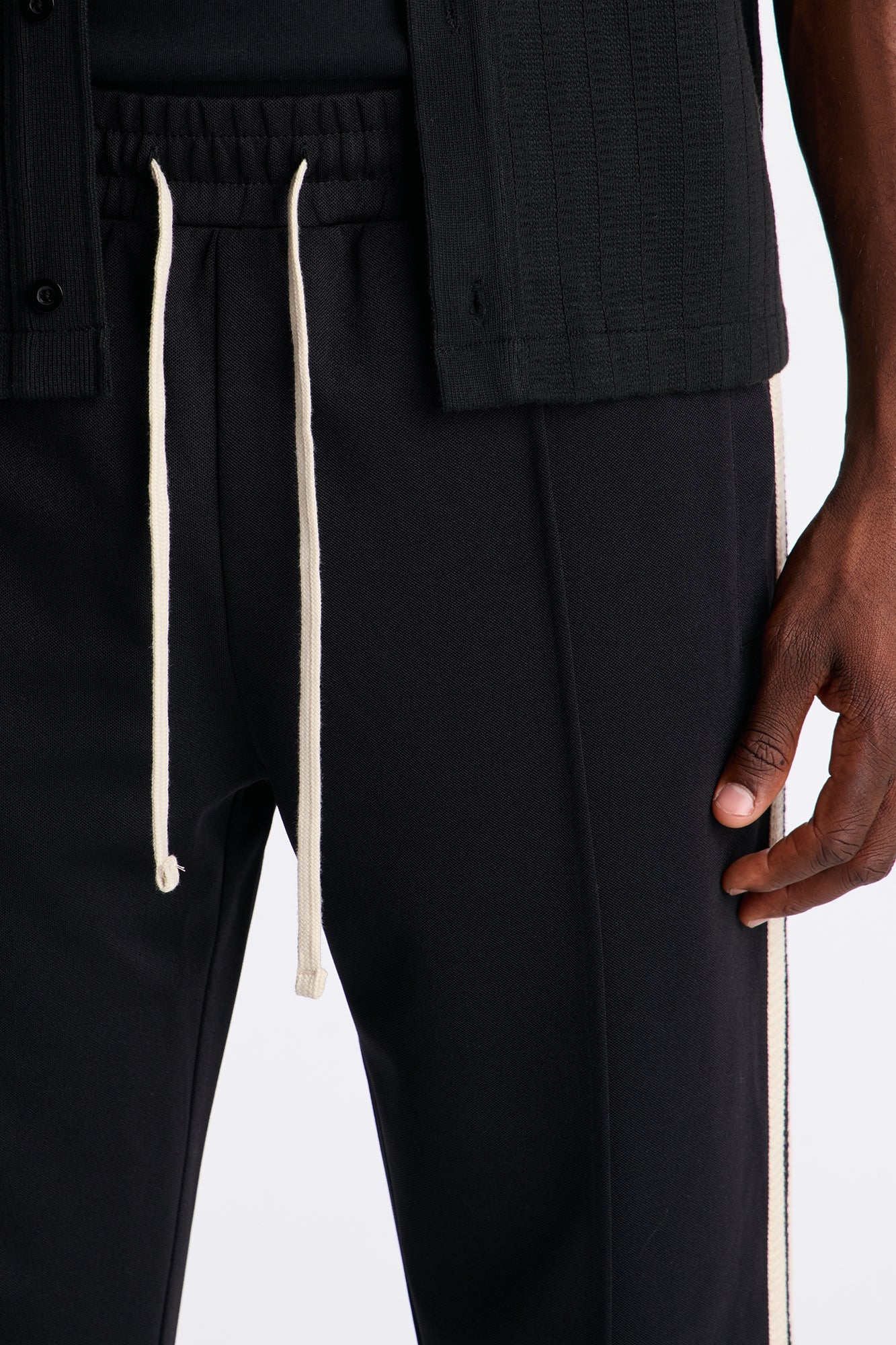 Dennis Slim Flare Track Pant - Black