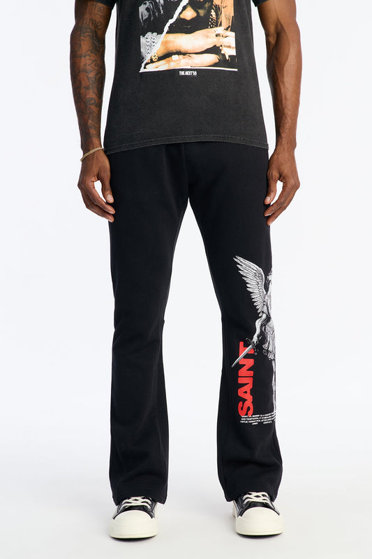 Saint Or Sinner Flared Sweatpants - Black