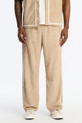 Baggy Stone Wash Story Contrast Suede Pant - Stone