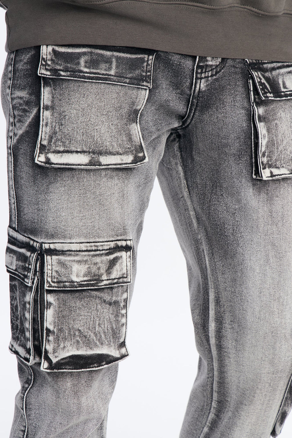 Stacked Skinny Flare Out And About Cargo Jean - Black Wash