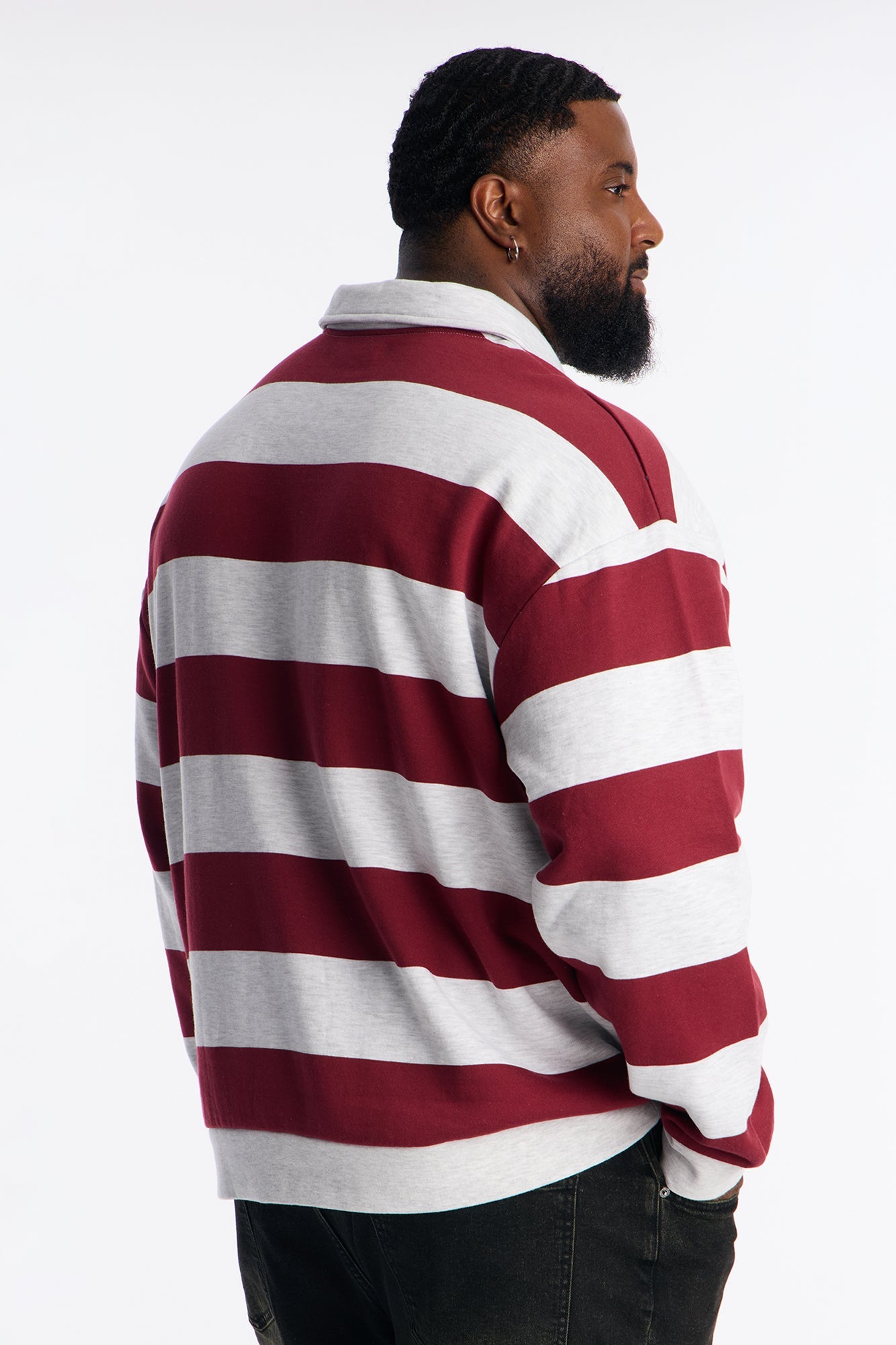 Make Yourself Proud Stripe Fleece Polo - Red