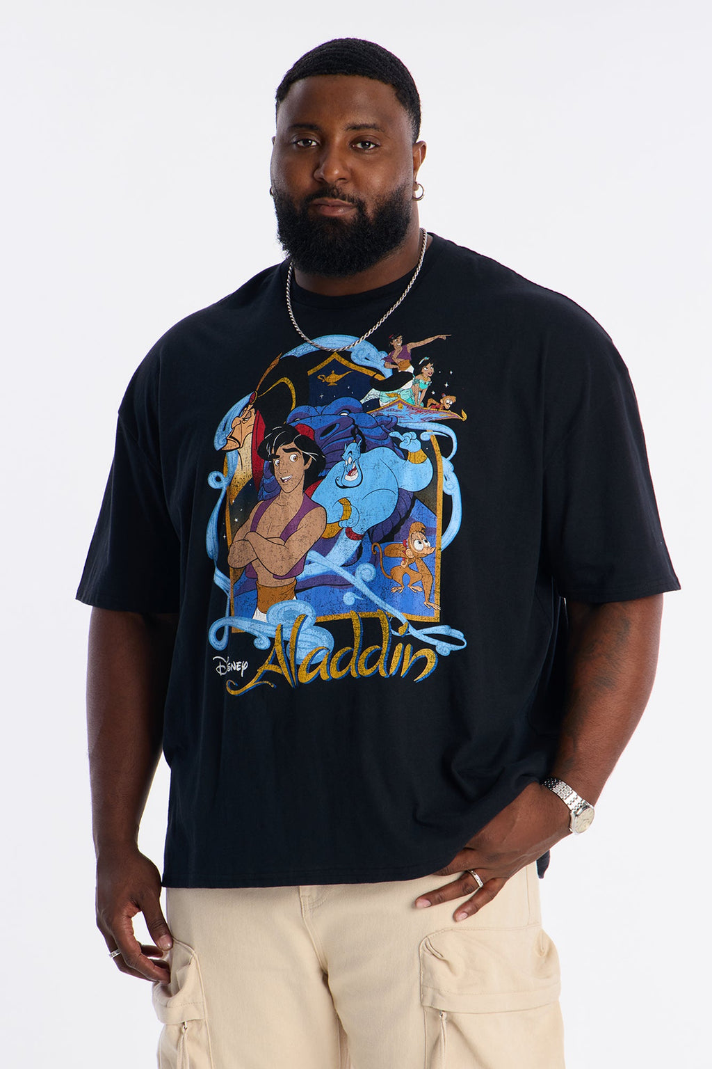 Disney Aladdin Boxy Short Sleeve Tee - Black