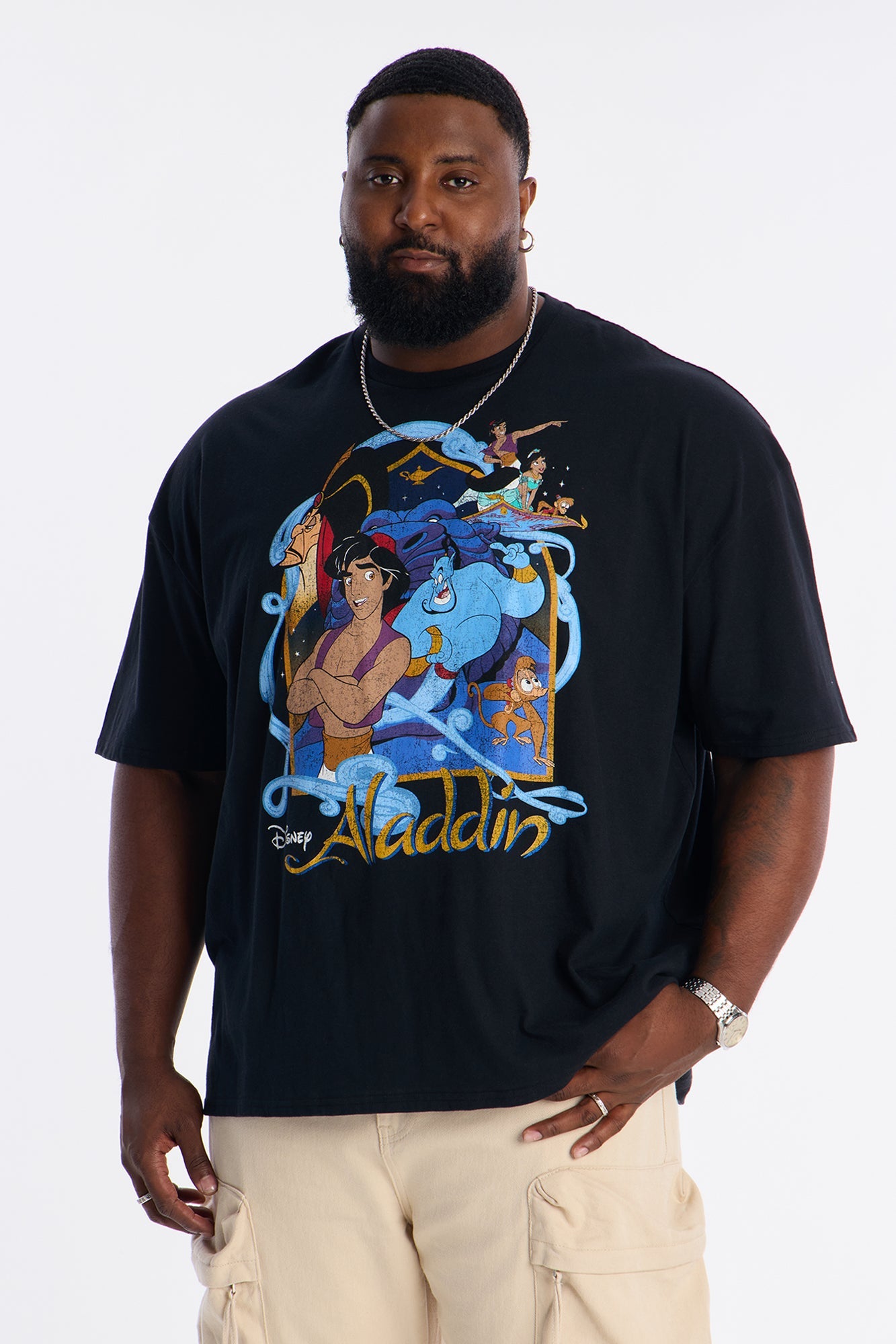 Disney Aladdin Boxy Short Sleeve Tee - Black