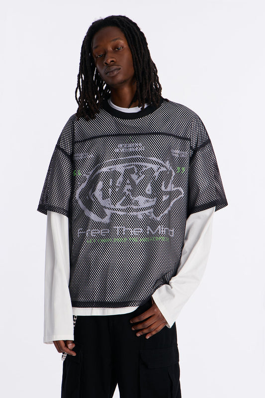 Free The Mind Layered Tee - Black