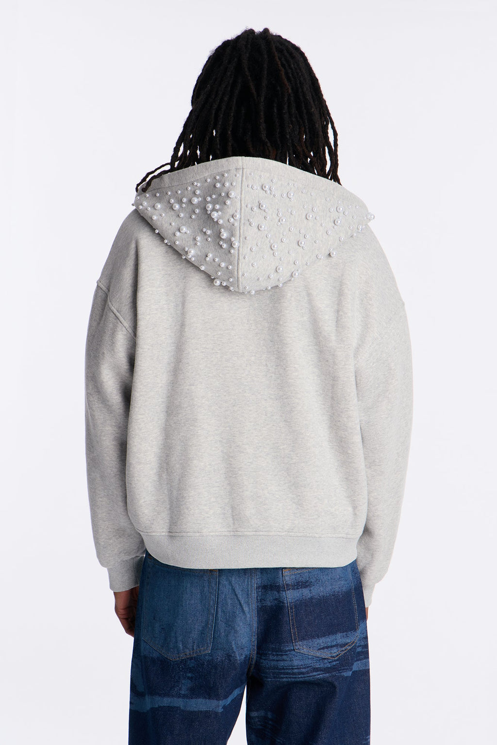 Pearl Oversized Zip Hoodie - Heather Grey