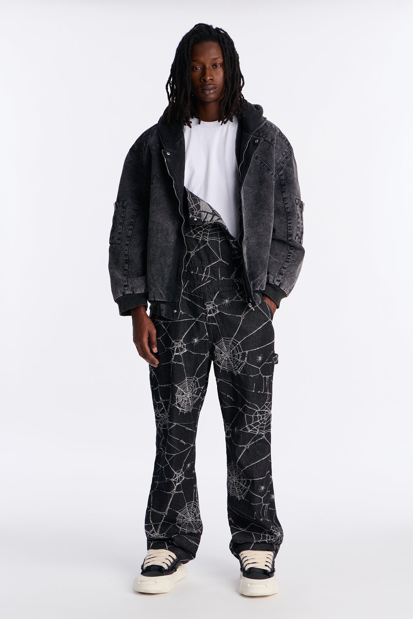 Widow Stitch Jacquard Overall - Black