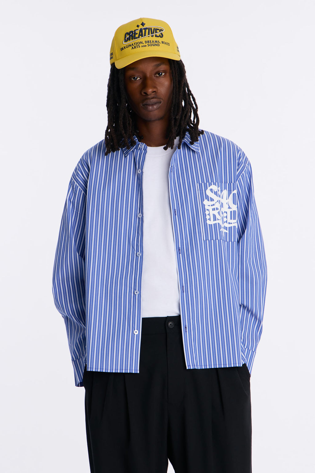 Santos Striped Button Up Shirt - Blue/combo
