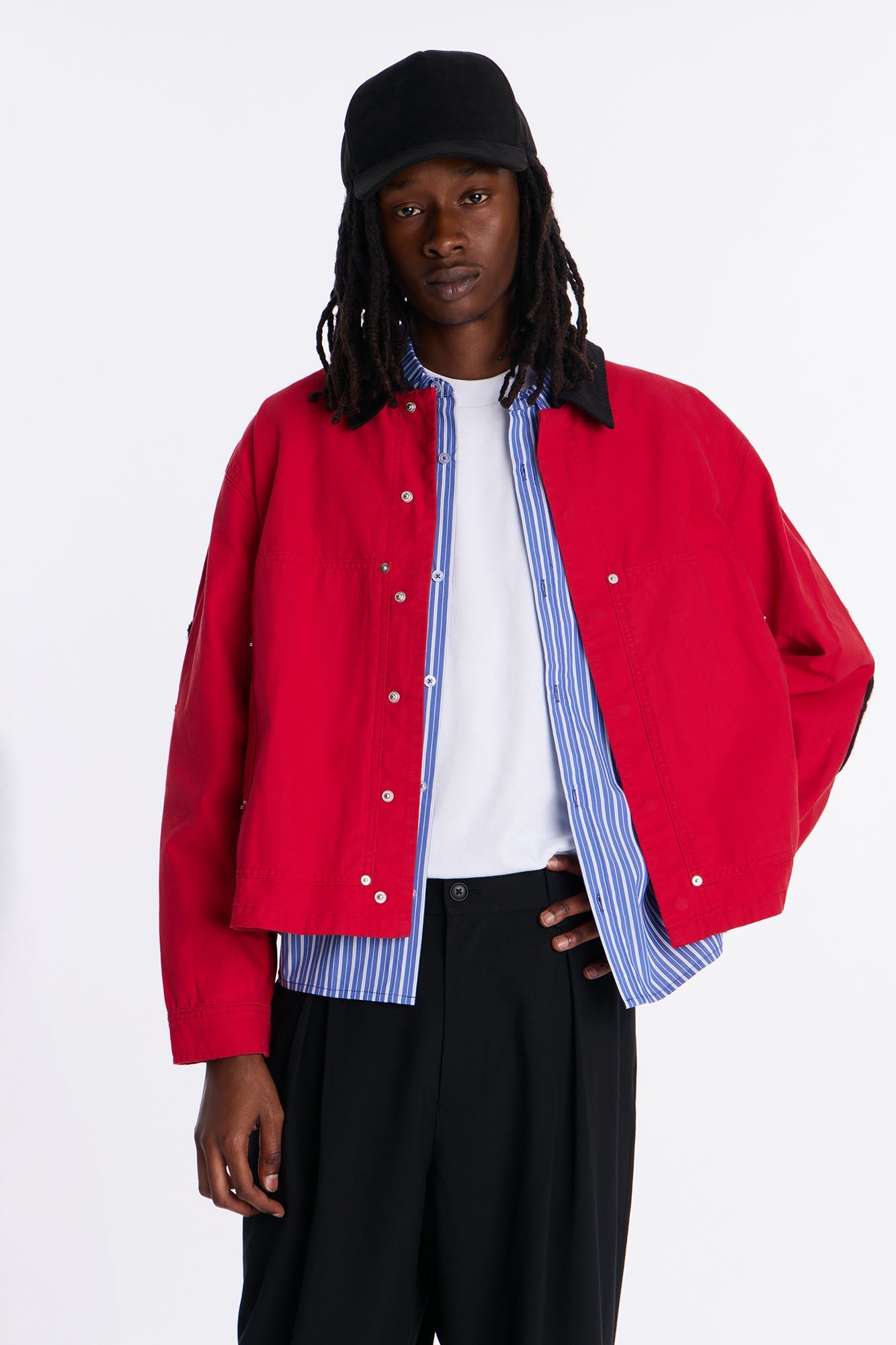 Cropped Destiny Work Jacket - Red