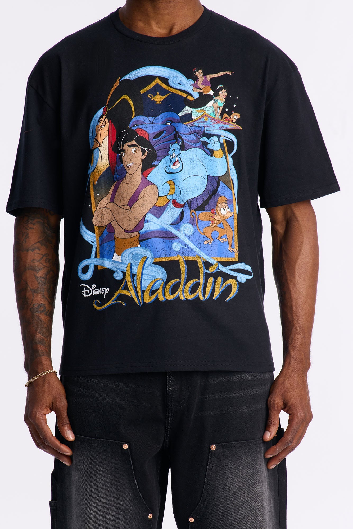 Disney Aladdin Boxy Short Sleeve Tee - Black