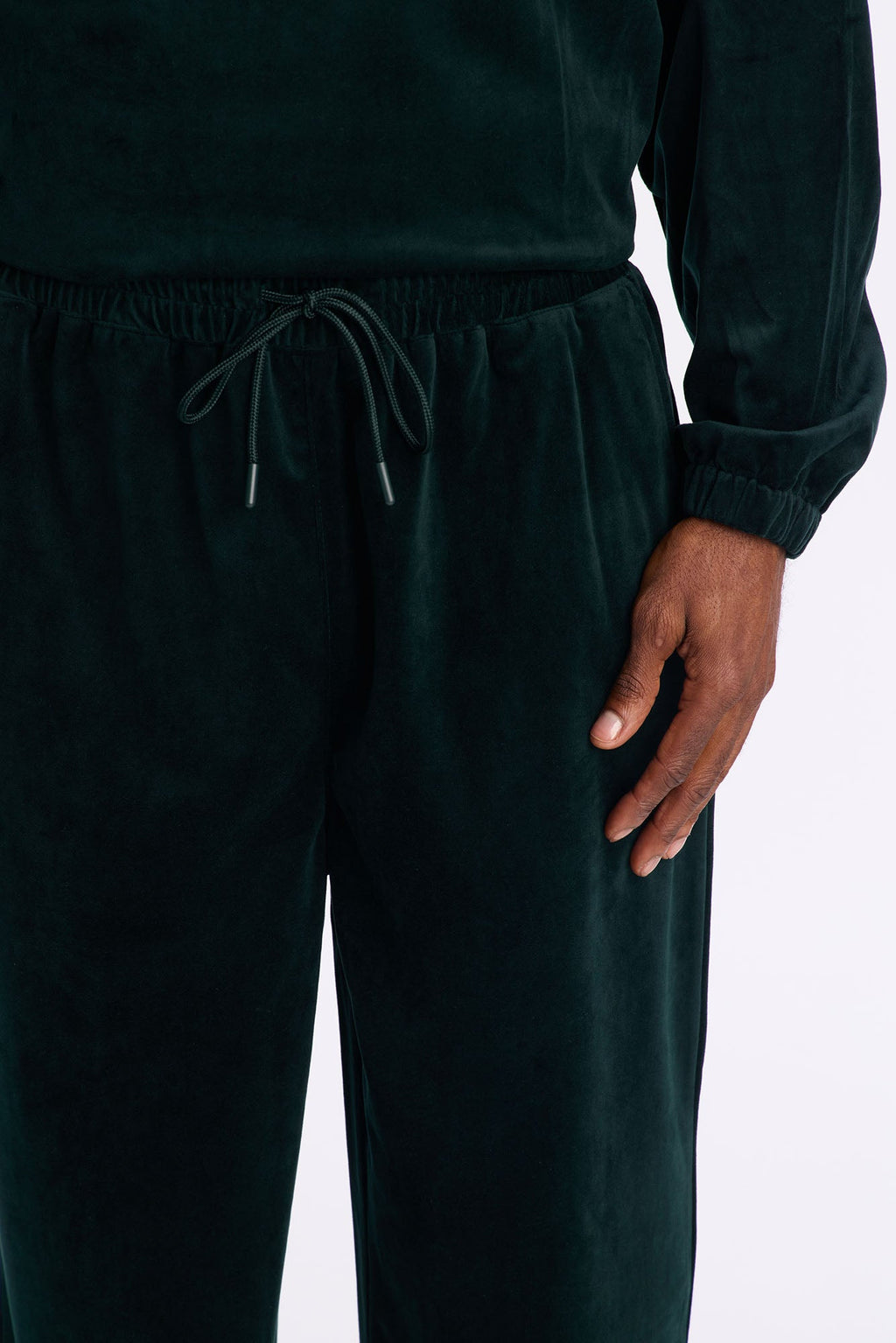 Baggy Velvety Velour Pant - Green