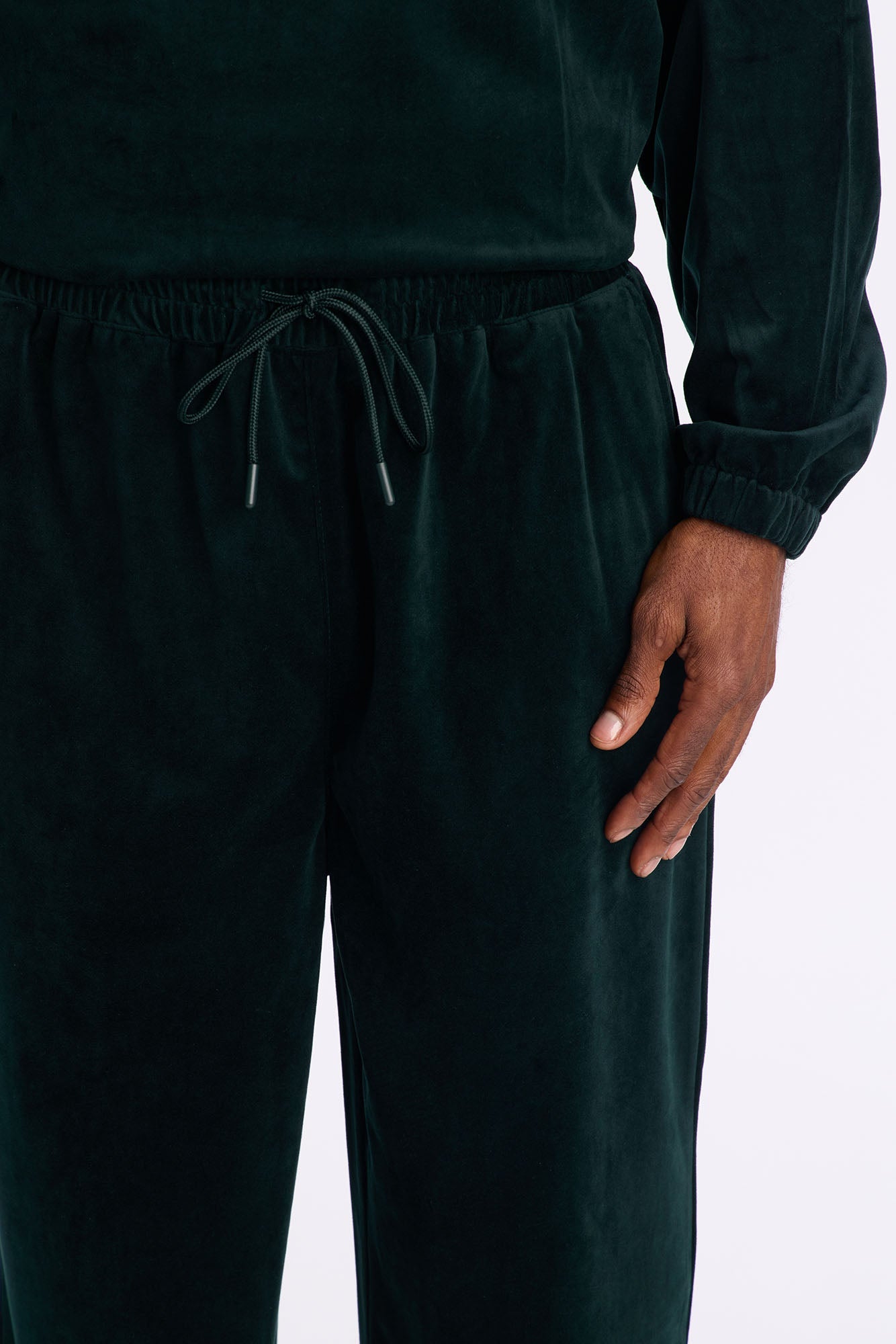 Baggy Velvety Velour Pant - Green