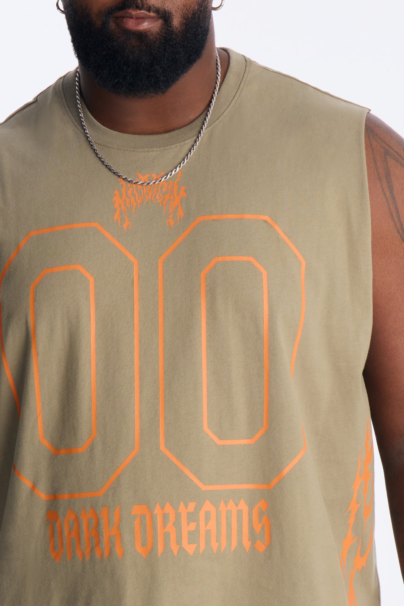 Midnight Anthem Graphic Muscle Tee - Olive/combo