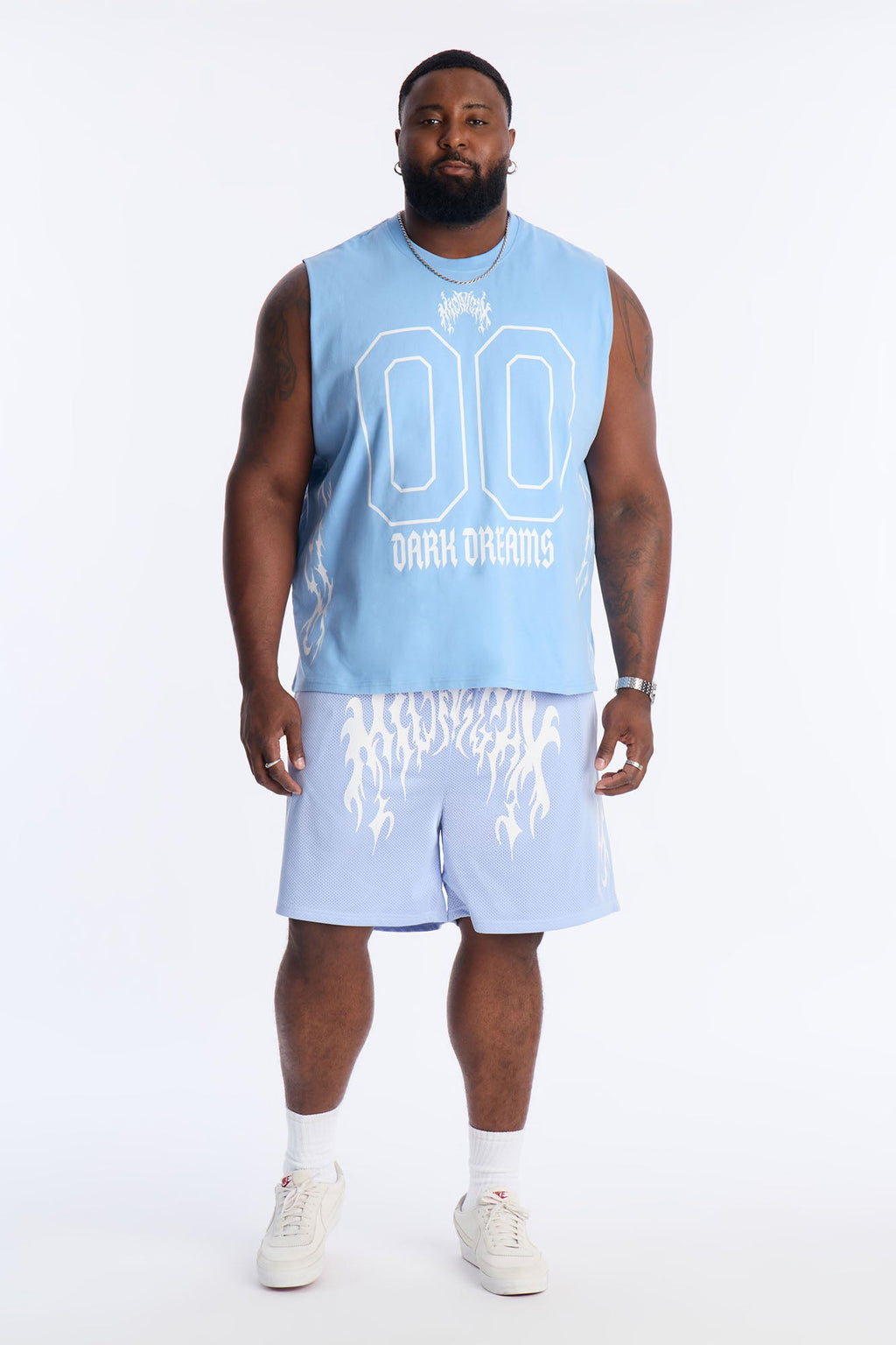 Midnight Anthem Graphic Muscle Tee - Blue/combo