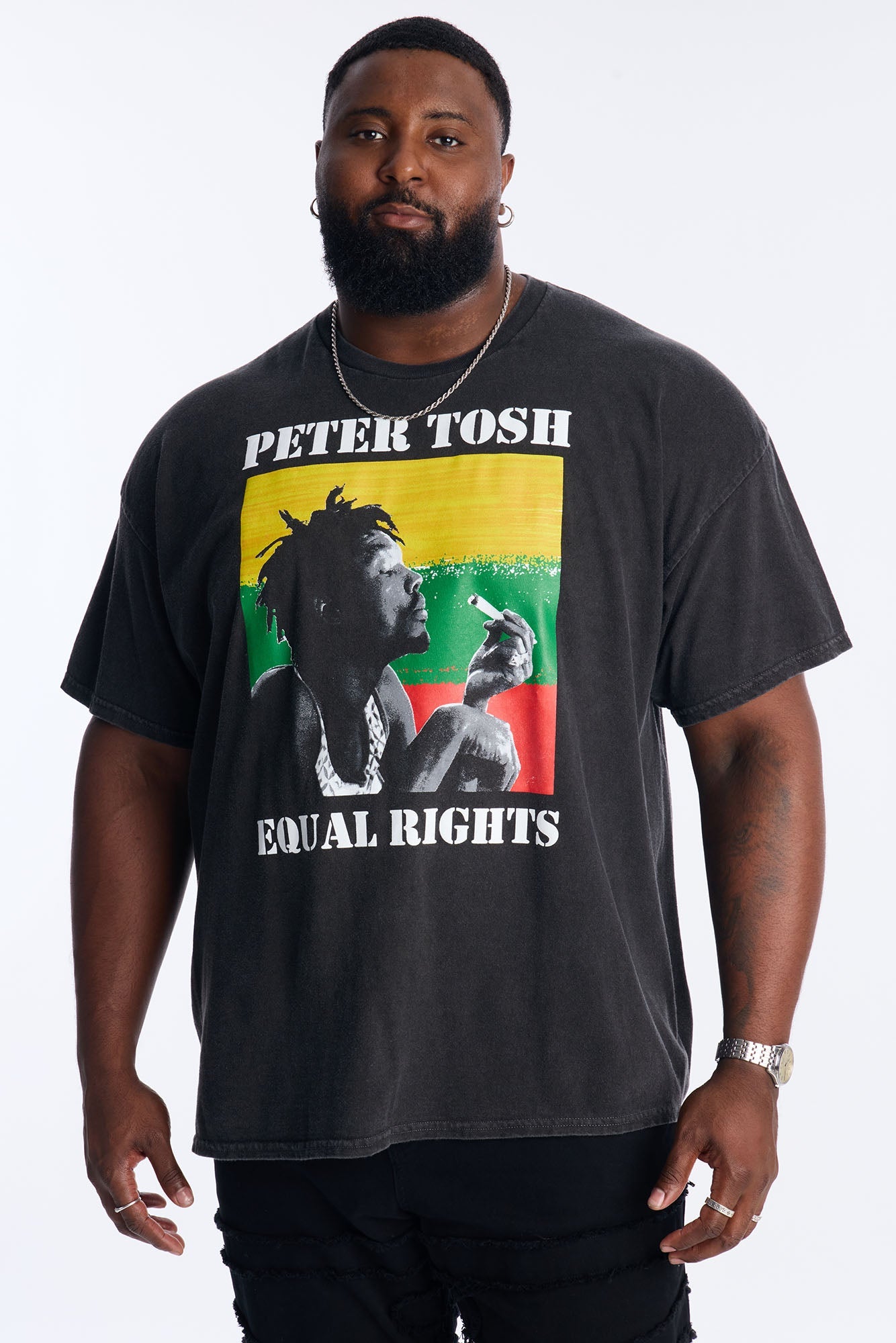 Peter Tosh Vintage Washed Short Sleeve Tee - Black Wash