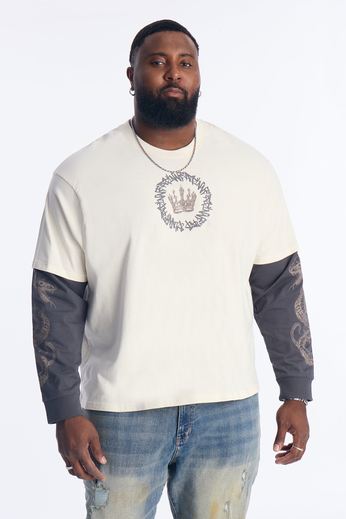 King Type Shii 2fer Long Sleeve Tee - White
