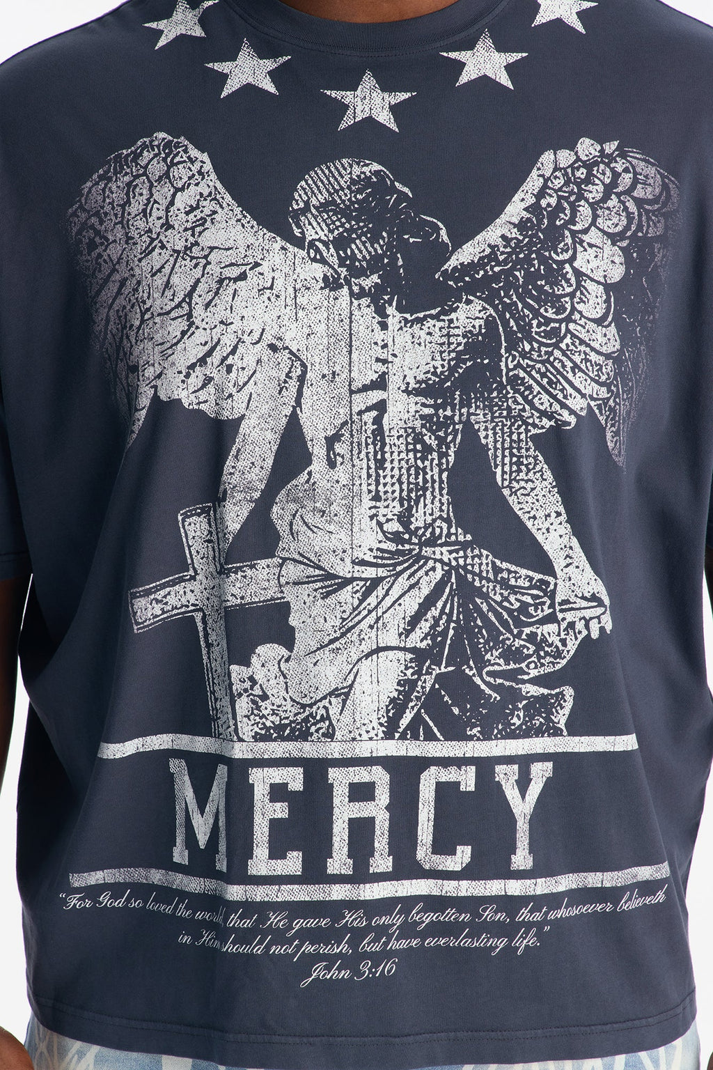 Mercy For All Oversized Short Sleeve Tee - Navy