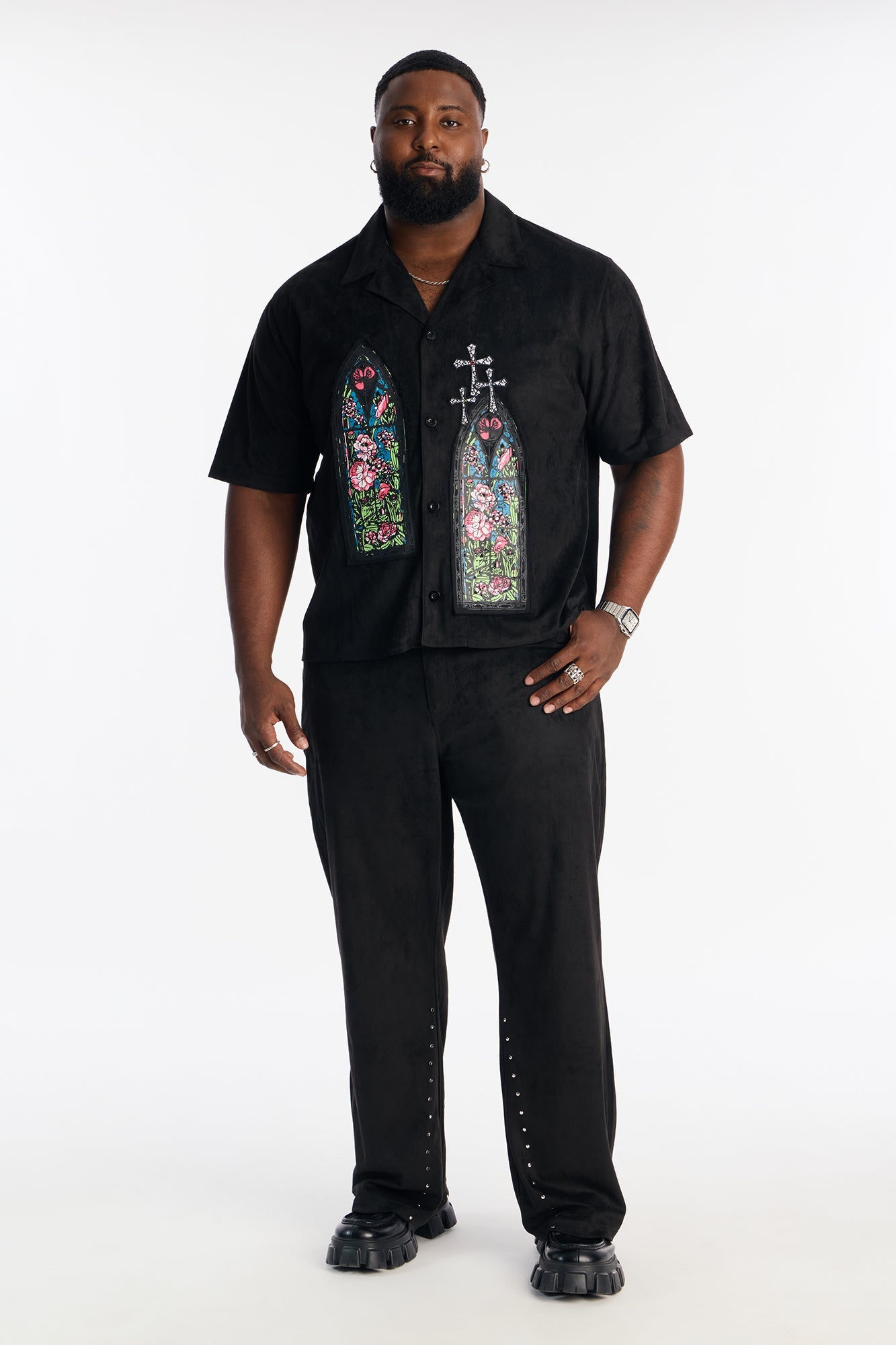 Slim Stained Truth Suede Pant - Black